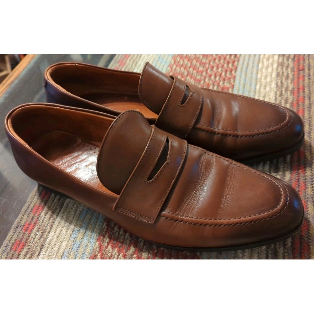 Wolf & Shepherd Ringer Loafer Men‎ Shoe Size 12.5 Maple Calfskin Penny Loafer